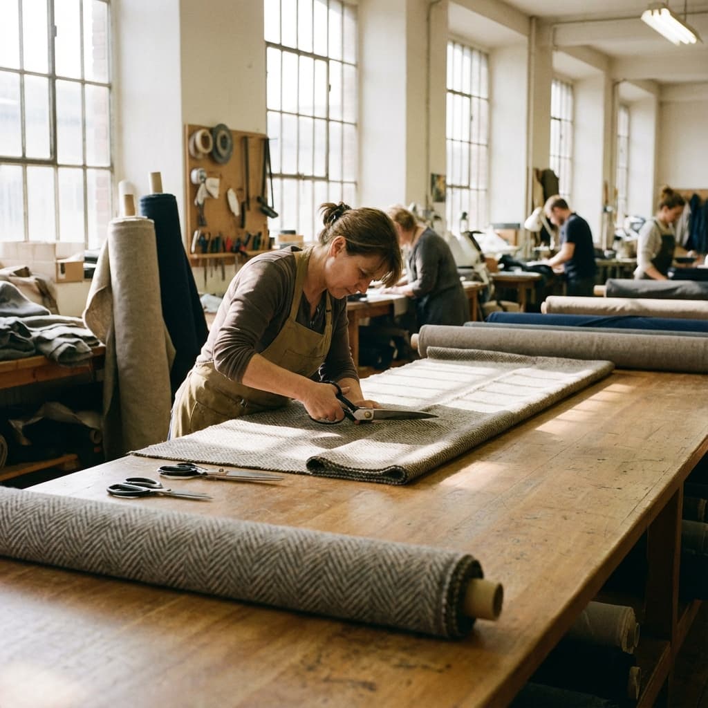 Cutting fabric for production