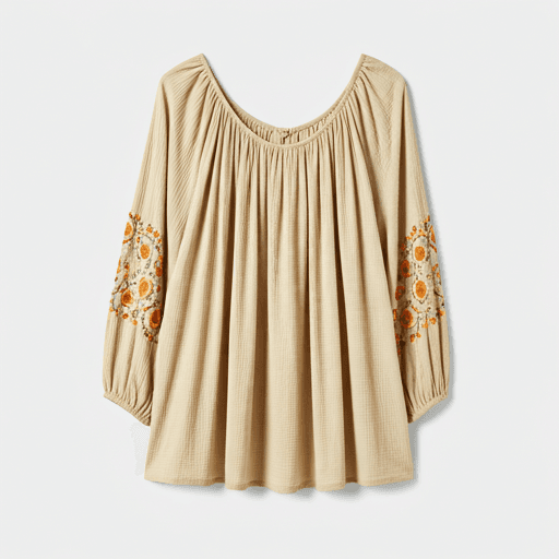 Embroidered Peasant Top